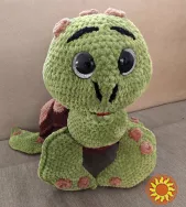 Іграшка Черепаха 37 см м'яка в'язана  подарунок сувенір   hand made ручна робота