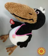 іграшка вязана ворона модниця або кавалер мяка плюшева ручна робота