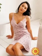 Нічна рожева сорочка на тонкій бретелі "Lila" (16715) (арт. 1886)