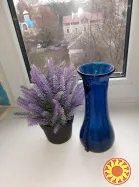 Маленька скляна ваза 22 см. Декоротивна квітка 150 грн.