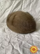 Сіра норкова жіноча шапка вінтаж