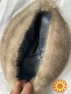 Сіра норкова жіноча шапка вінтаж