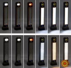 Багатофункціональний перезарядний робочий ліхтар із сонячною панеллю, 6 режимами світла, поворотною конструкцією та магнітним кріпленням