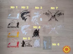 Наклейка на авто на тему рыбалка