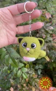 Валяна іграшка котик зелений брелок ручної роботи підвіска войлочна кіт сувенір подарок інтерʼєрний