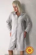 Жіночий домашній халат на блискавці із м'якого велcофту "Assorty" (90203) (арт. 1634)