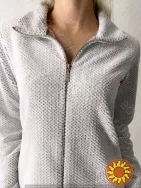 Жіночий домашній халат на блискавці із м'якого велcофту "Assorty" (90203) (арт. 1634)