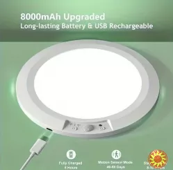 Розумний LED стельовий світильник з пультом, датчиком руху та акумулятором 8000 мА·год