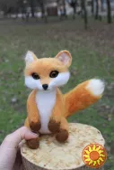 Лисичка з ялинкою іграшка валяна з шерсті інтерʼєрна лиса войлочна лисиця хендмєйд сувенір подарок іграшки ручної роботи Лисенок игрушка  интерьерная