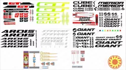 Наклейки, стікери декалі на велосипедні амортизатори вилки обода рами