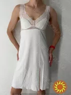 Жіноча біла нічна сорочка з мереживом "Beatrise" (арт. LDM 111/13/03)