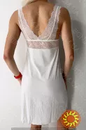 Жіноча біла нічна сорочка з мереживом "Beatrise" (арт. LDM 111/13/03)