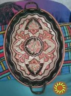 Піднос декоративний металевий з орнаментом 47 см. 300 грн.