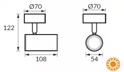 Стельовий світильник/корпус, Strühm, накладний, круглий, білий, 1хGU10, STR-03655