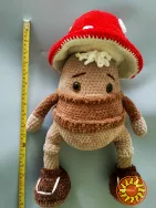 Іграшка  м'яка в'язана Грибочок  48 см велика ручна робота подарунок сувенір