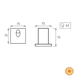 Світлодіодний світильник для підсвічування сходів, Strühm, 3W, 4000K, врізний, квадратний, білий, STR-03119
