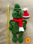 Іграшка Грінч викрадач Різдва м'яка в'язана 36 см мультфільм новорічна handmade ручна робота