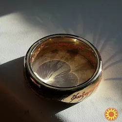 Двустороннее кольцо Властелина колец со светящимися рунами