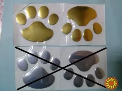 Выпуклая Наклейка на авто ЛАПКИ Тюнинг авто