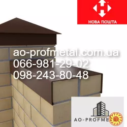 Колпаки и парапеты из профнастила под заказ.