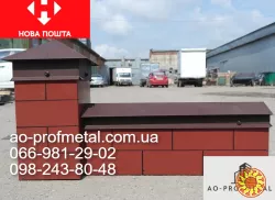 Колпаки и парапеты из профнастила под заказ.