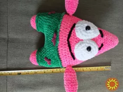 Іграшка Патрік 26 см Губка Боб квадратні штани  в'язана ручна робота