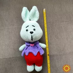 Іграшка  м'яка Зайчик  дитяча в'язана сувенір подарунок hand made ручна робота