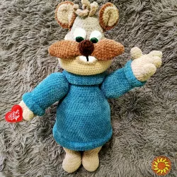 Іграшка мишка Сирогриз  в'язана   50  см   ручна работа подарунок    сувенір  hand made