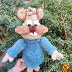 Іграшка мишка Сирогриз  в'язана   50  см   ручна работа подарунок    сувенір  hand made