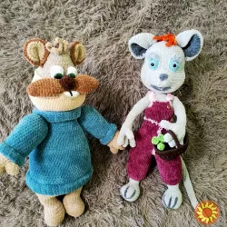 Іграшка мишка Сирогриз  в'язана   50  см   ручна работа подарунок    сувенір  hand made