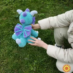 Дракон Дракоша іграшка в'язана  супер м'яка  ручна робота