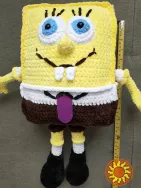 Губка Боб квадратні штани    іграшка в'язана ручна робота квадрат 24х20