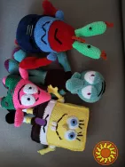 Губка Боб квадратні штани    іграшка в'язана ручна робота квадрат 24х20