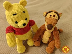 Тигр помаранчевий  іграшка м'яка в'язана мультперсонаж   ручна робота  Handmade