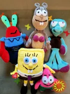 Містер Крабс 43см   Губка Боб Квадратні Штани  велика іграшка дитяча  в'язана плюшева ручна робота