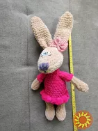 Зайка   зайченя дівчинка іграшка в'язана м'яка ручна робота