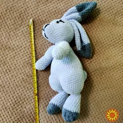 Зайчик лавандовий  дитяча м'яка в'язана іграшка сувенір подарунок hand made ручна робота