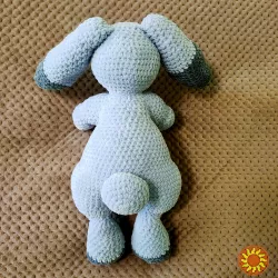 Зайчик лавандовий  дитяча м'яка в'язана іграшка сувенір подарунок hand made ручна робота