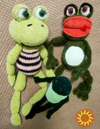Жабка жабенятко  зелена   Іграшка вязана гачком ручна робота