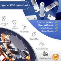 Електрична машина для чищення фруктів та овочів | USB зарядка.