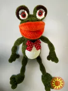 В'язана  м'яка іграшка   Жабка Квакушка  45 см  ручна робота