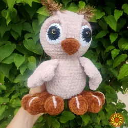Сова птах іграшка в'язана сувенір подарунок ручна робота