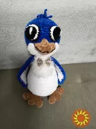 Пташка  Пінгвін 38 см   іграшка  в'язана  гачком   ручна робота hand made