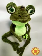 Жаба жабка  52 см  іграшка в'язана  м'яка дитяча гачком ручна робота