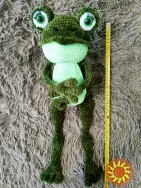 Жаба жабка  52 см  іграшка в'язана  м'яка дитяча гачком ручна робота