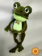 Жаба жабка  52 см  іграшка в'язана  м'яка дитяча гачком ручна робота