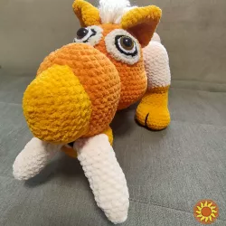 Іграшка тигр велика  в'язана  м'яка дитяча  ручна робота