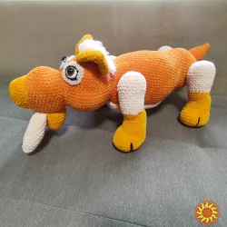 Іграшка тигр велика  в'язана  м'яка дитяча  ручна робота