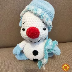 Іграшка   Сніговик в'язана   подарунок сувенір ручна робота  hand made