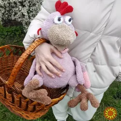 Іграшка курочка курка  пташка  в'язана 42см  велика ручна робота